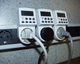 Steckdosenleiste 9-fach f�r Schaltuhren, Aquarium Unterschrank